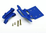Traxxas TRX-3621X Bumper, front / bumper mount, front / 4x23mm RM (2)/ 3x10mm RST (2) (blue)